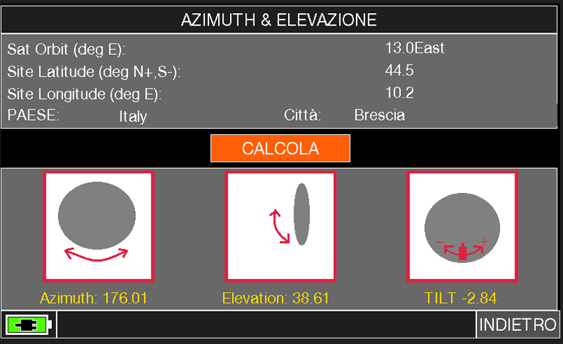 Tool puntamento antenna parabolica